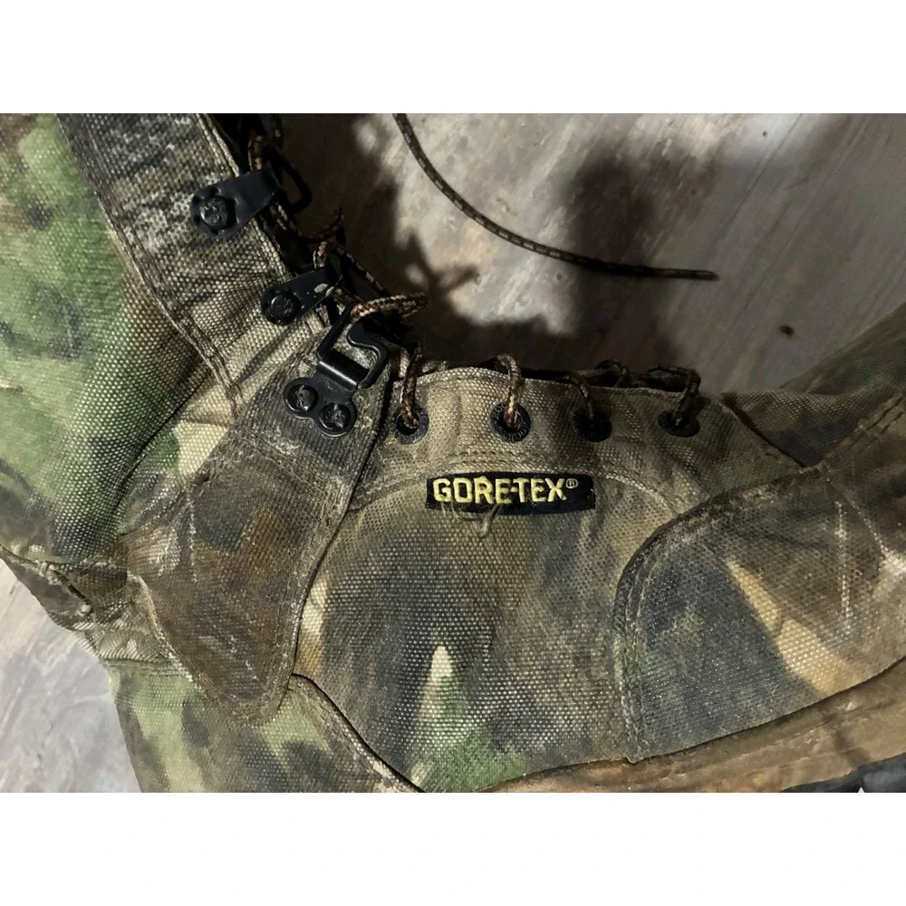 Rocky Mens Gore-Tex Camo Hunting Boots Vibram Sole Side Zip Waterproof